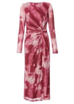 Quiz Pink Marble Print Midaxi Dress
