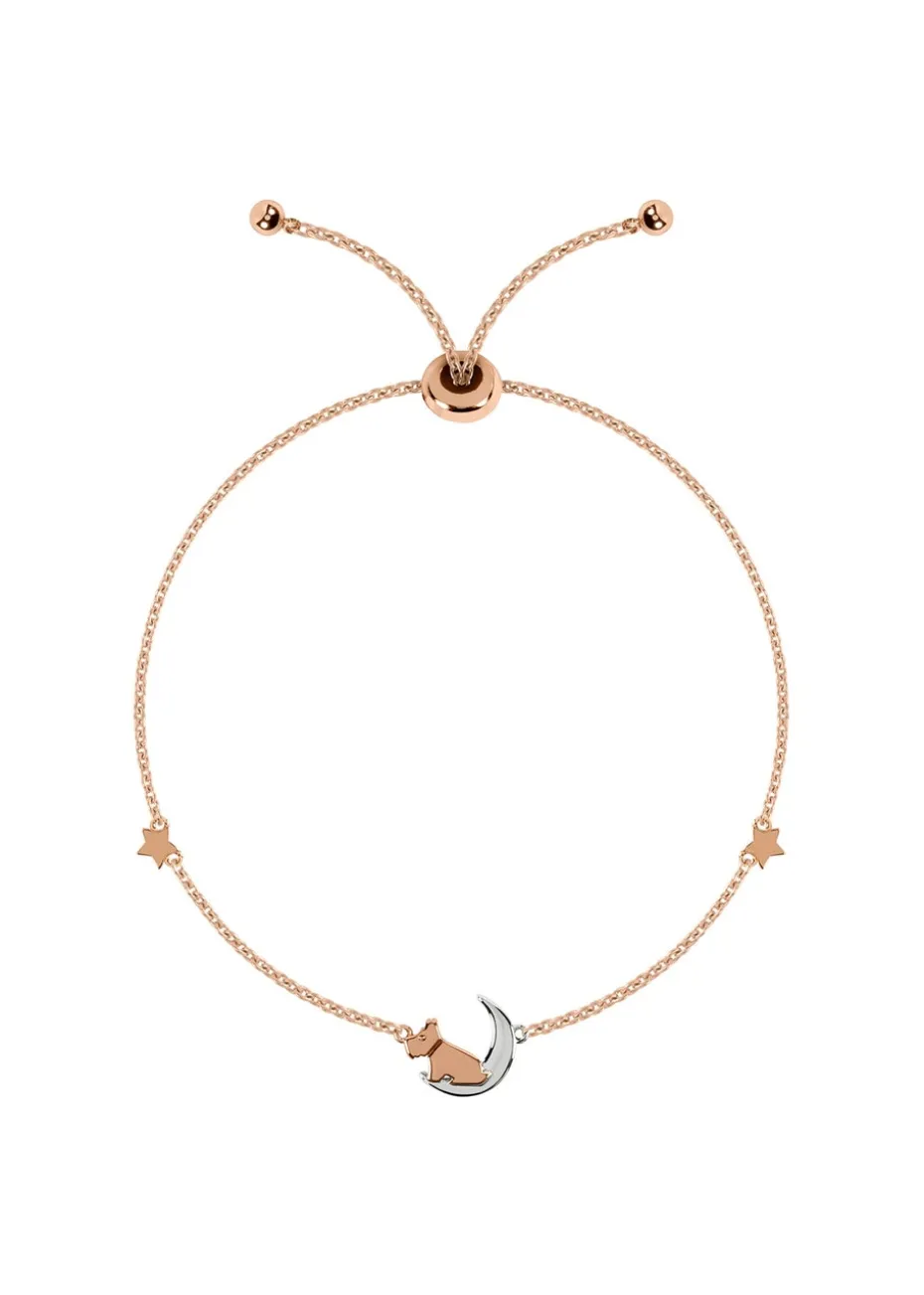 Radley London 18ct Rose Gold Plated Dog On Moon & Stars Bracelet