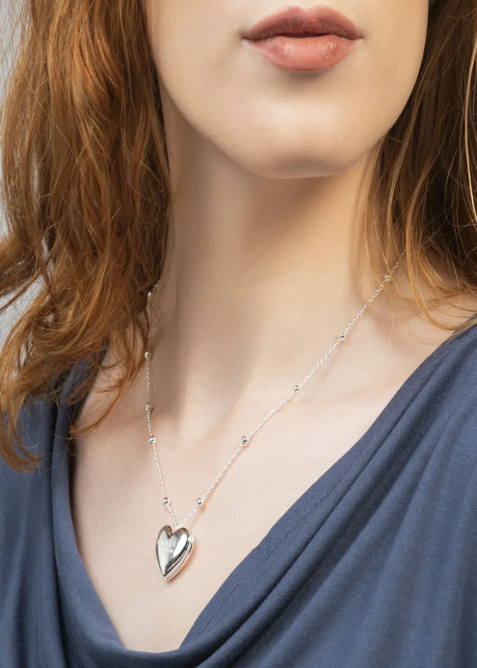 Radley London Silver Plated Bobble Chain Heart Locket Necklace
