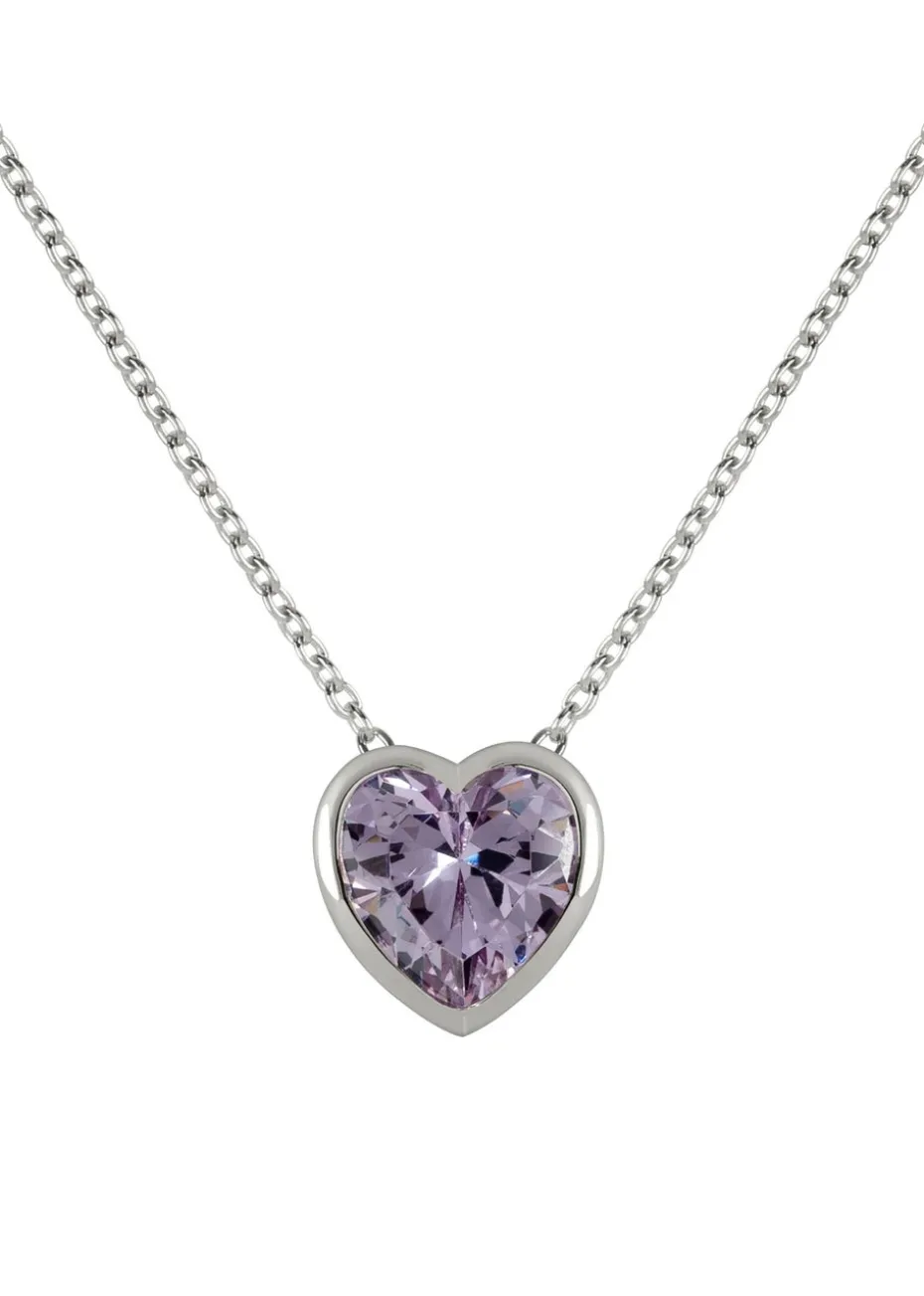 Radley London Silver Sterling Light Amethyst Heart Necklace