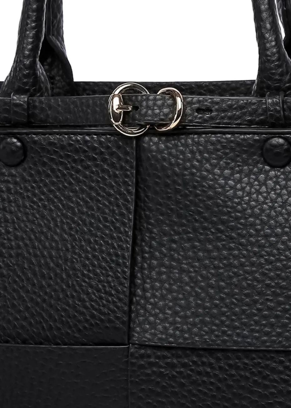 Raffaella Black Buckle Detail Shoulder Bag