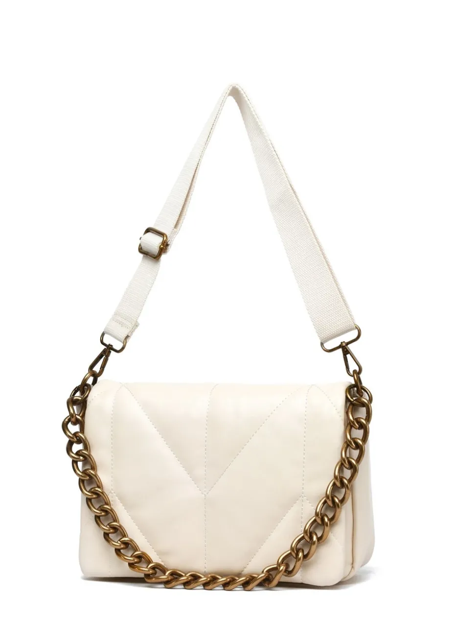 Raffaella Cream Chain Front Cross Body Bag