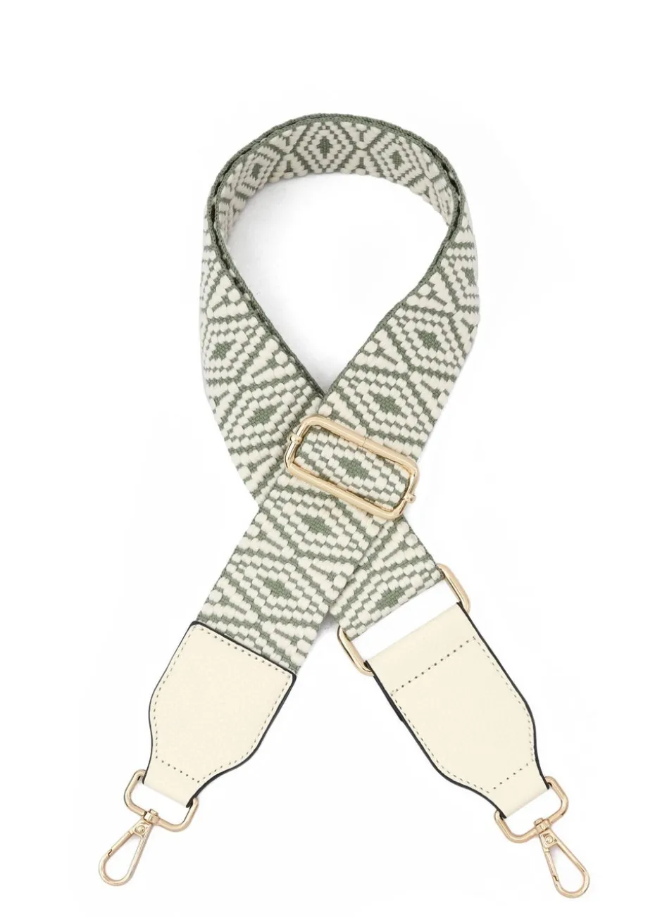 Raffaella Green and White Changeable Handbag Strap