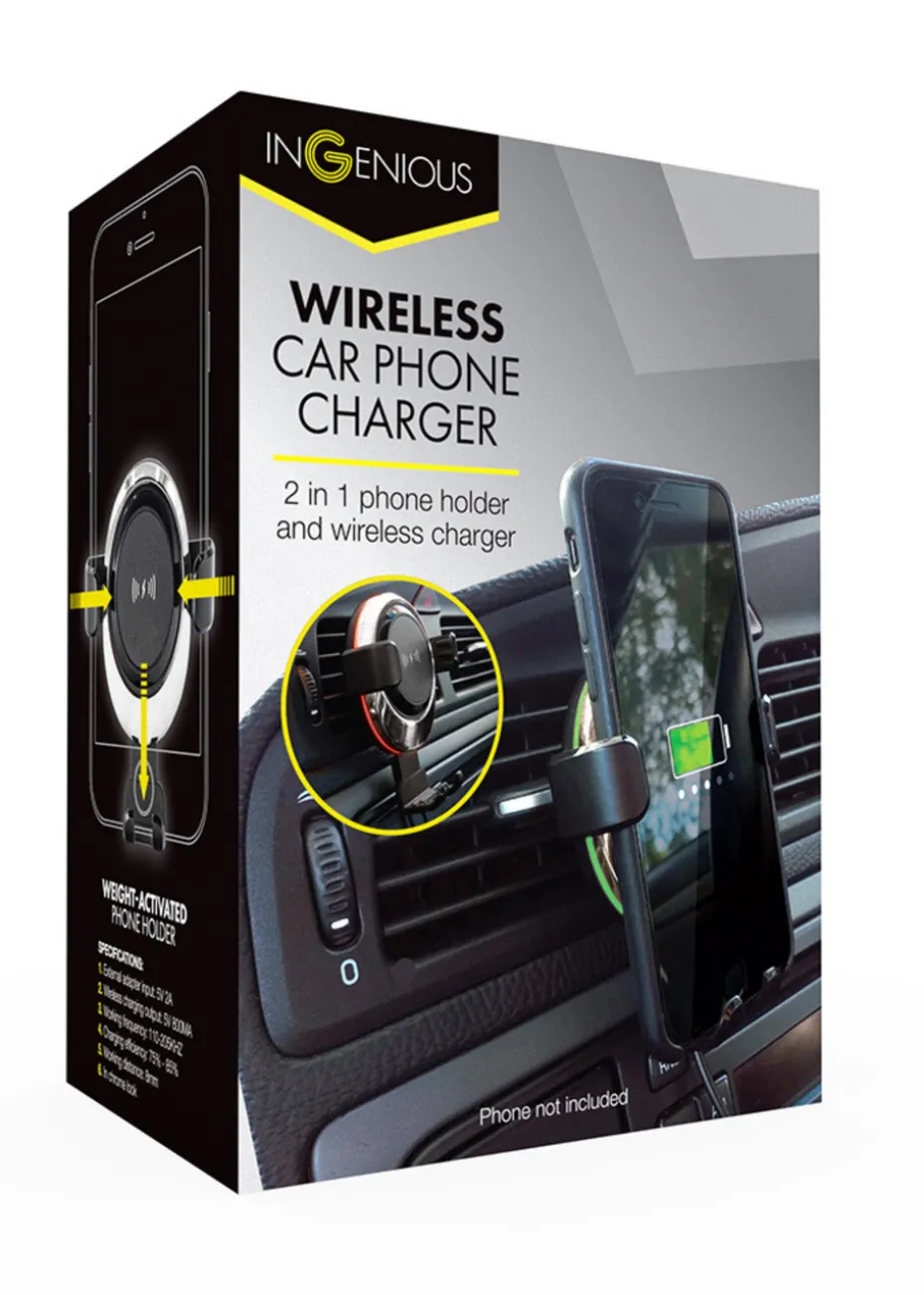 RED5 Black 5W Car Phone Holder Wireless Charger