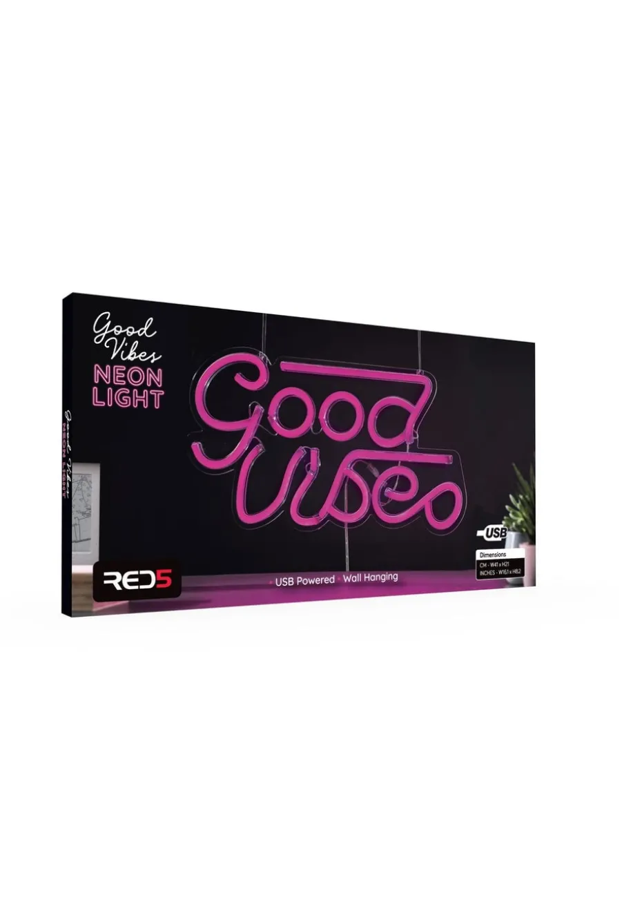 RED5 Purple Neon Effect Good Vibes Wall Light