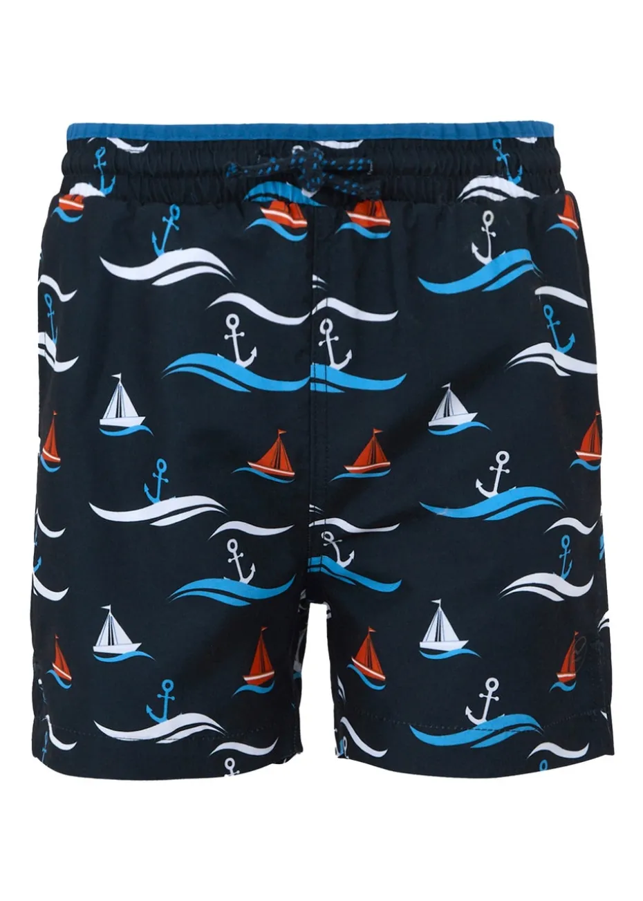 Regatta Navy Boat Kids Skander III Swim Shorts (3- 16 Yrs)