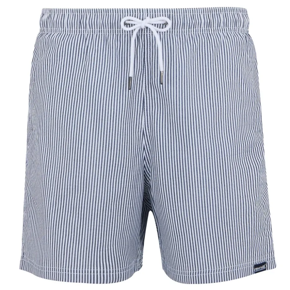 Regatta Navy/White Seersucker Stripe Loras Swim Shorts