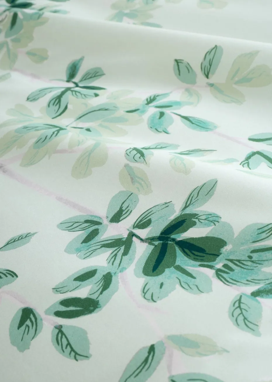 RHS Scenic Leaves Reversible 200 Thread Count Cotton Duvet Cover Set