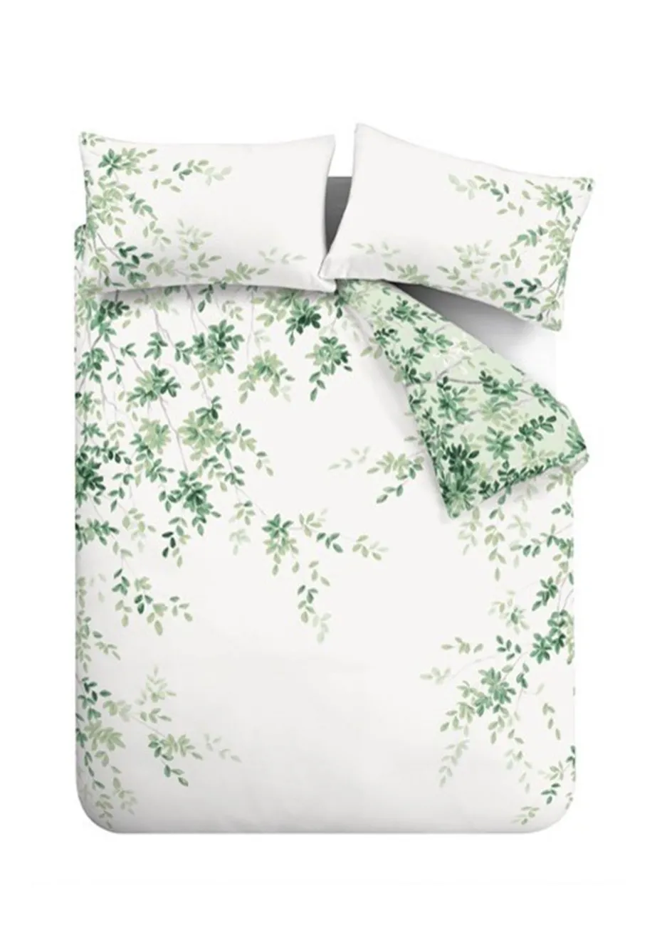 RHS Scenic Leaves Reversible 200 Thread Count Cotton Duvet Cover Set