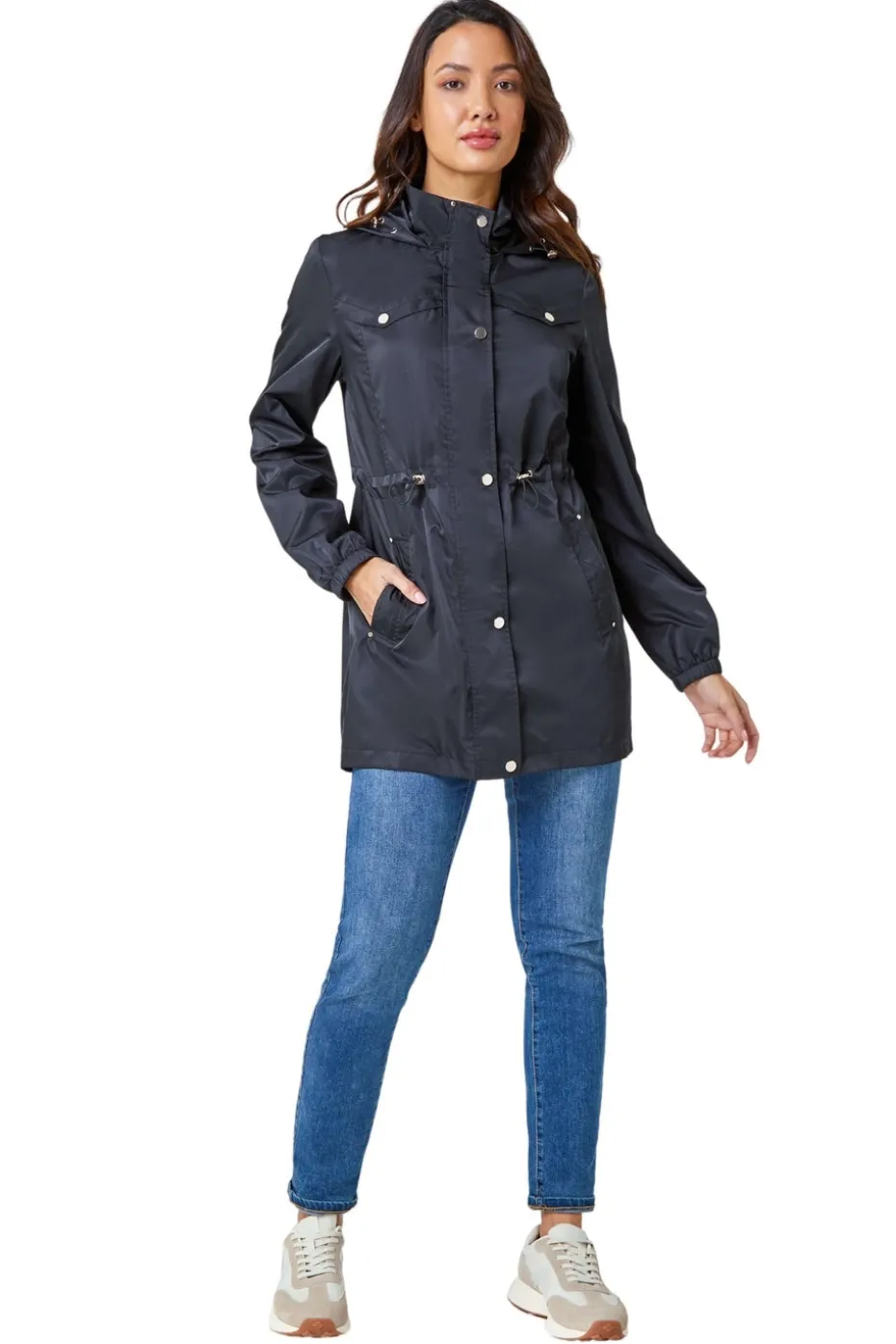 Roman Black Shower Resistant Longline Jacket
