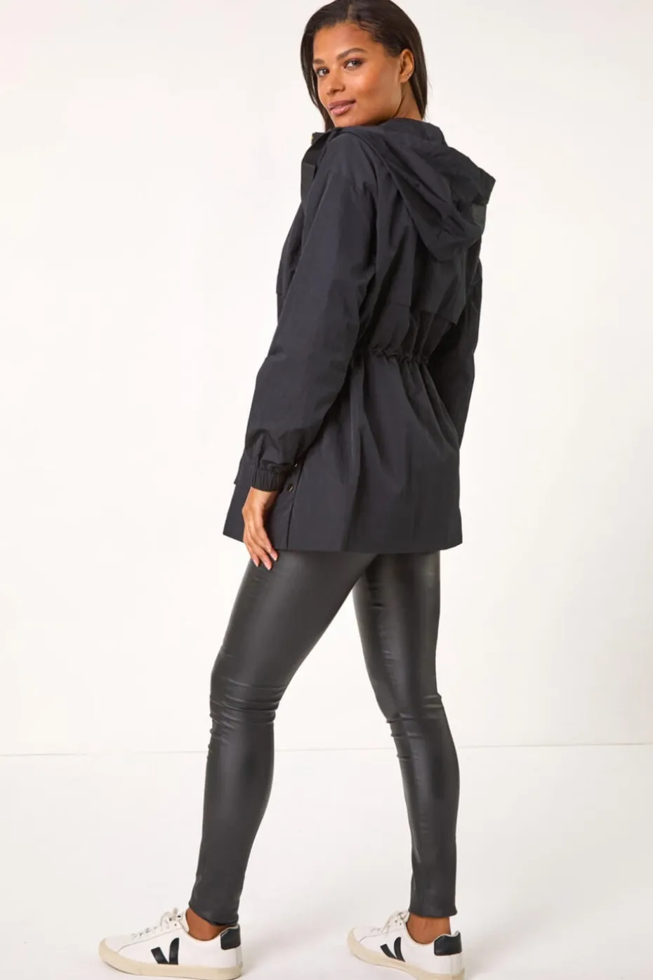 Roman Black Shower Resistant Rain Jacket