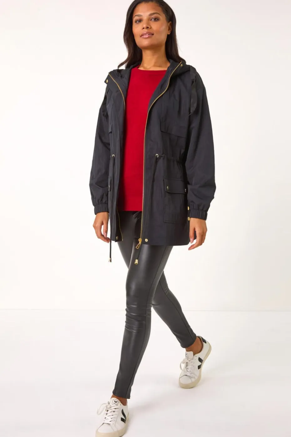 Roman Black Shower Resistant Rain Jacket