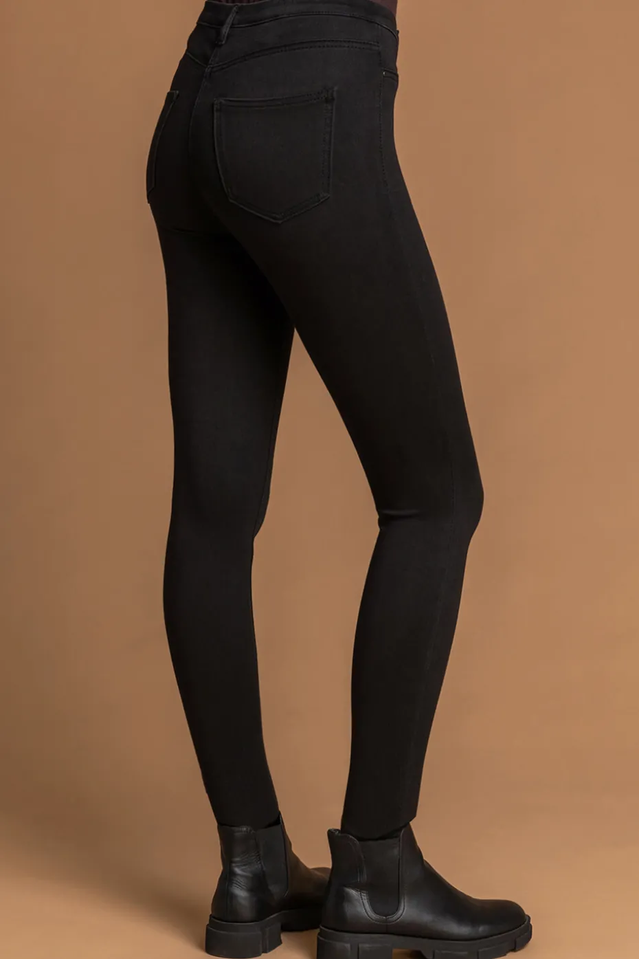 Roman Black Stretch Jersey Denim Jegging