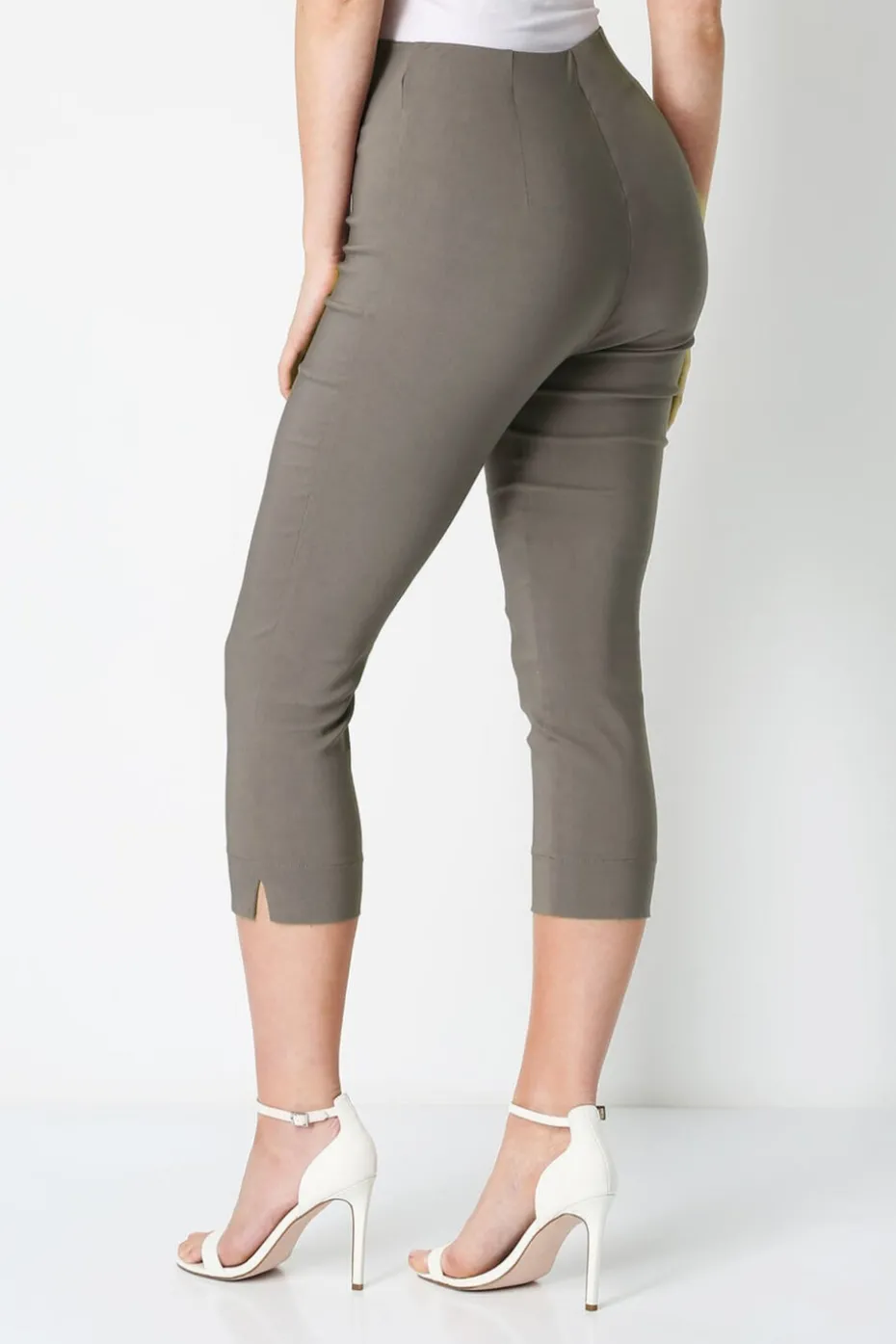 Roman Chocolate Cropped Stretch Trouser Capri Summer Leggings 3/4 Pedal Pushers