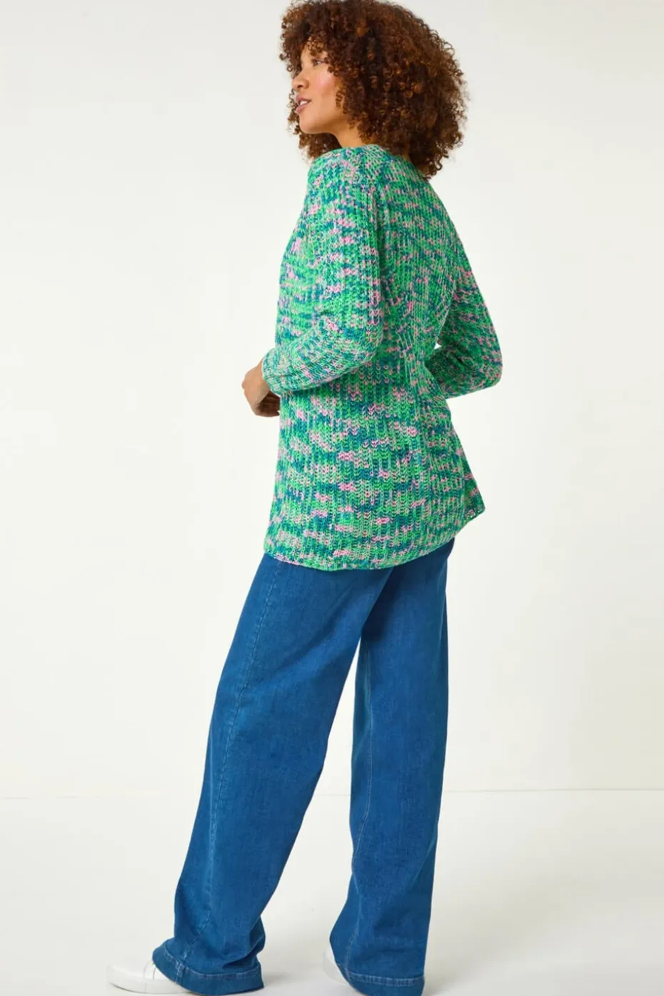 Roman Green Spacedye Tie Knit Cardigan