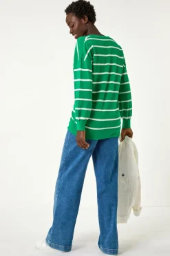 Roman Green Stripe Knitted Jumper