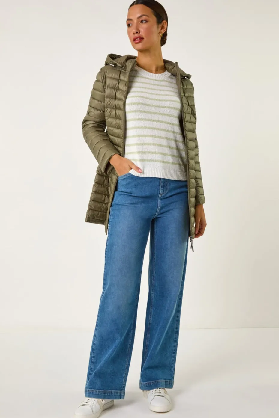 Roman Khaki Padded Hooded Coat