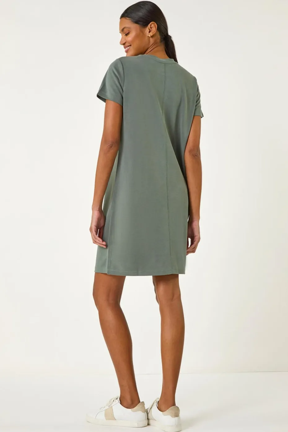 Roman Khaki Short Sleeve T-Shirt Dress