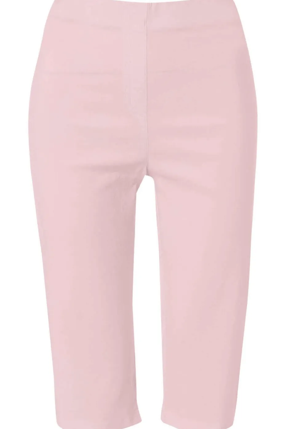Roman Light-Pink Stretch Knee Length Elastic Waist Shorts