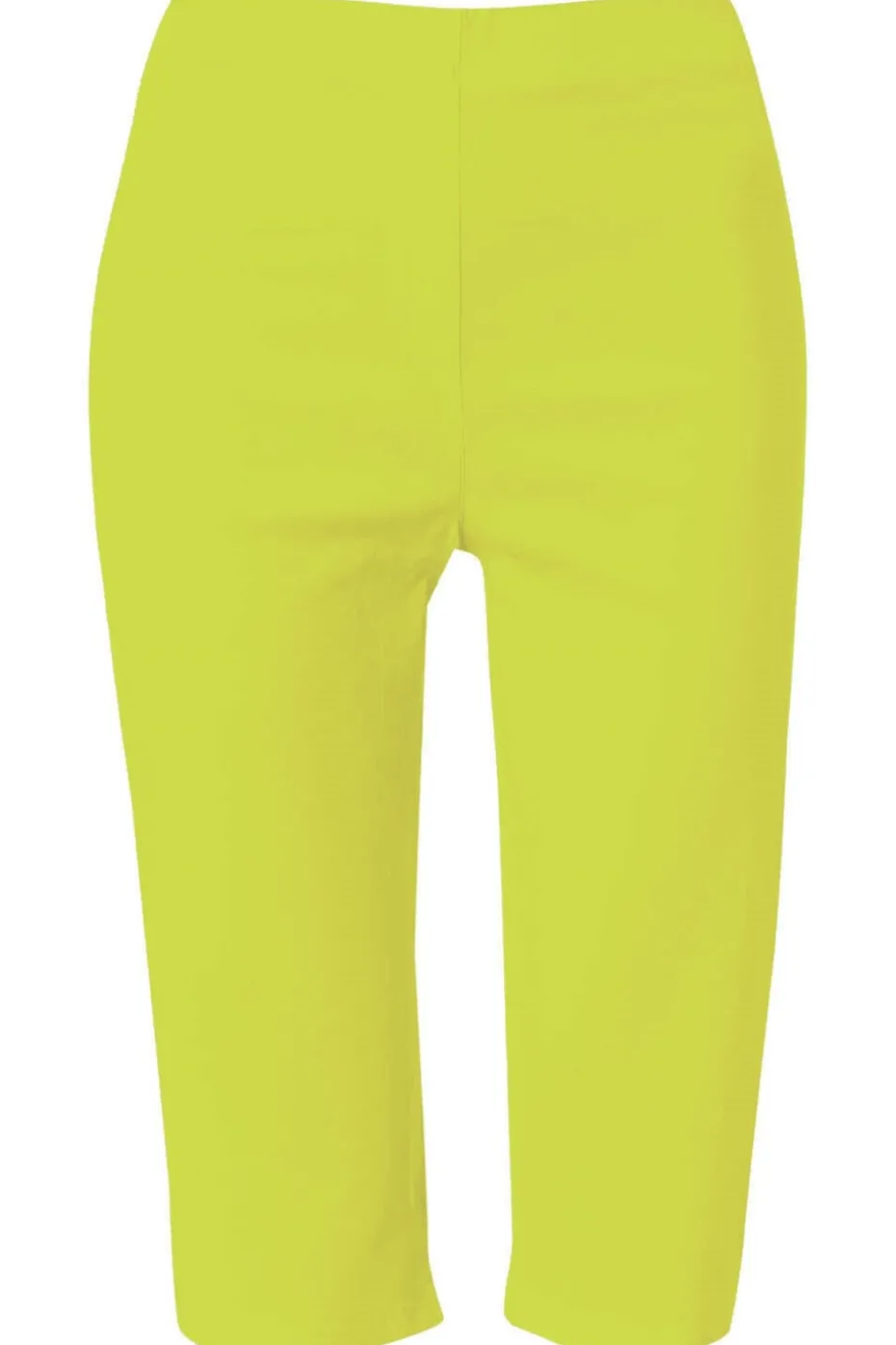 Roman Lime Stretch Knee Length Elastic Waist Shorts