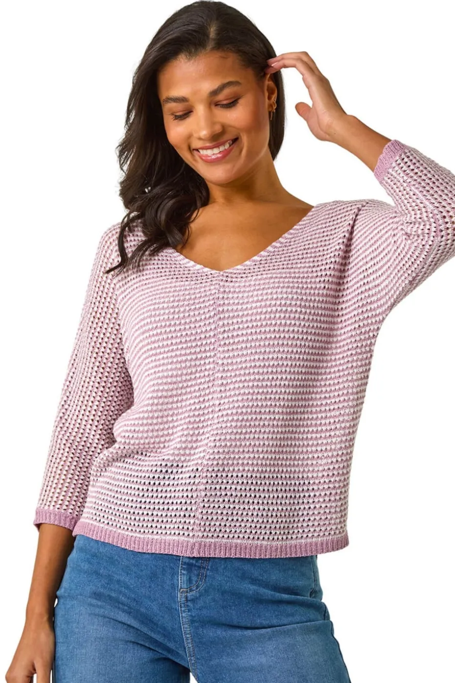 Roman Mauve Stitch Detail Knit Jumper