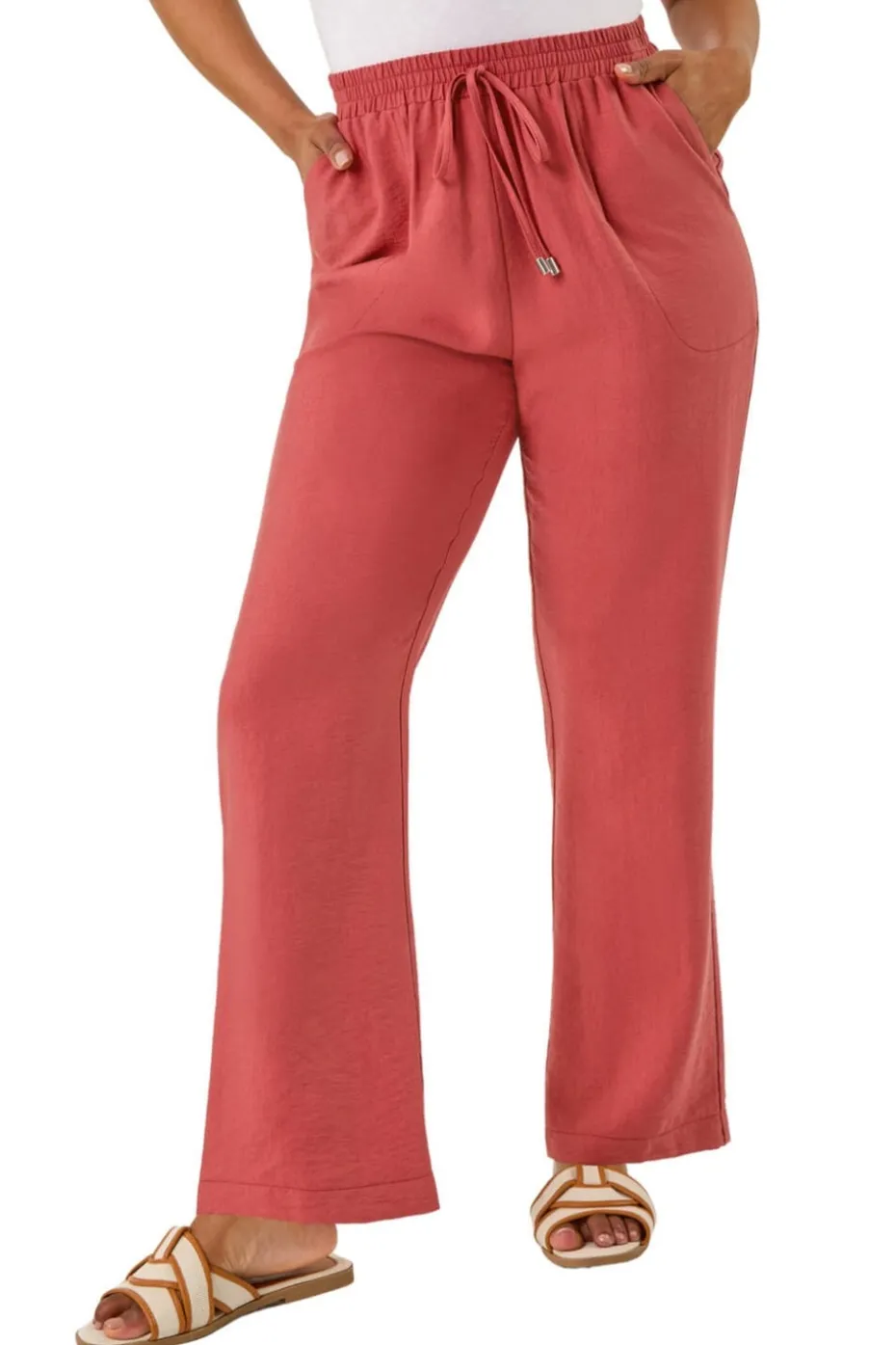Roman Rust Petite Textured Pocket Trouser