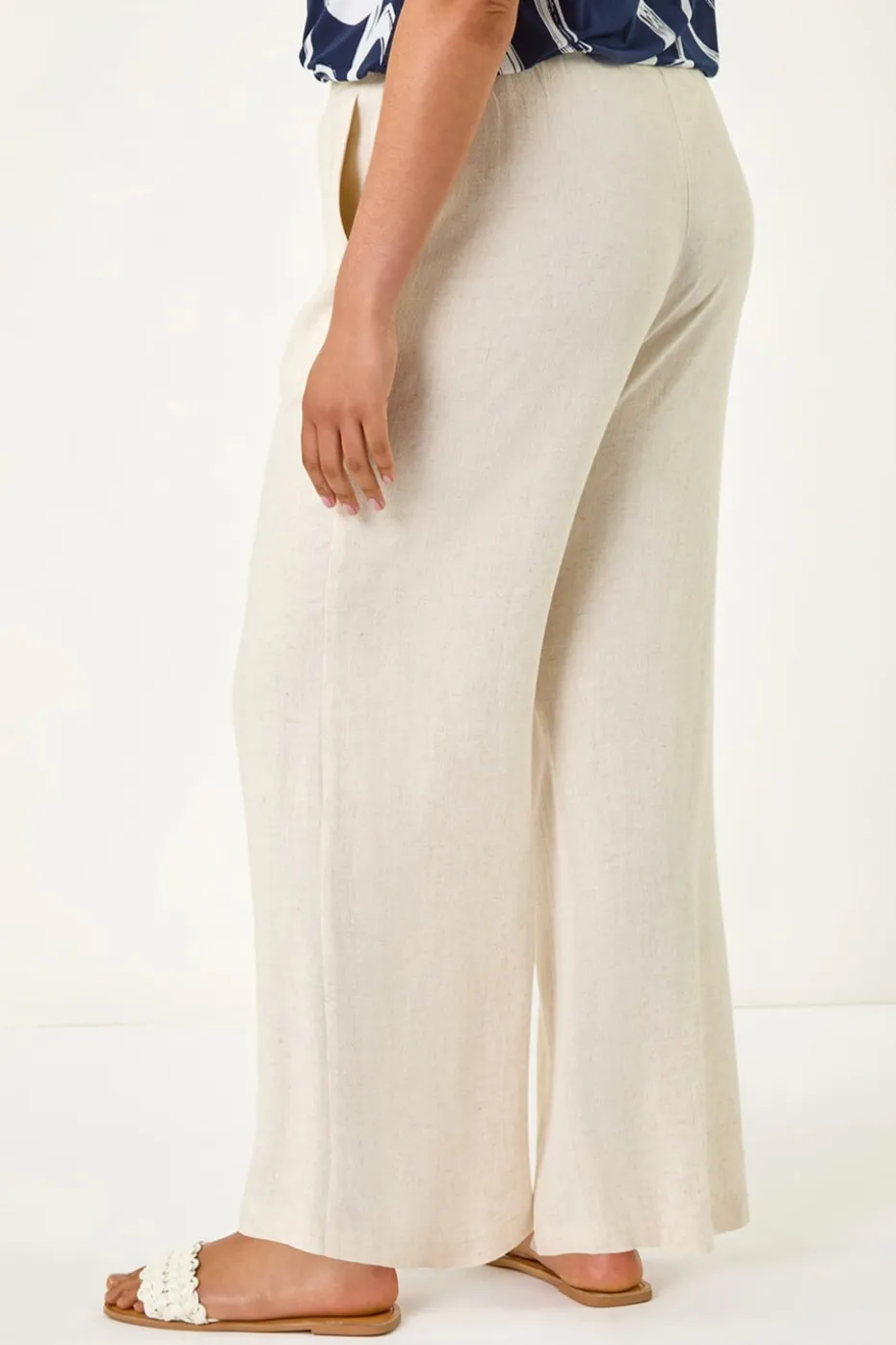 Roman Stone Curve Linen Mix Trousers