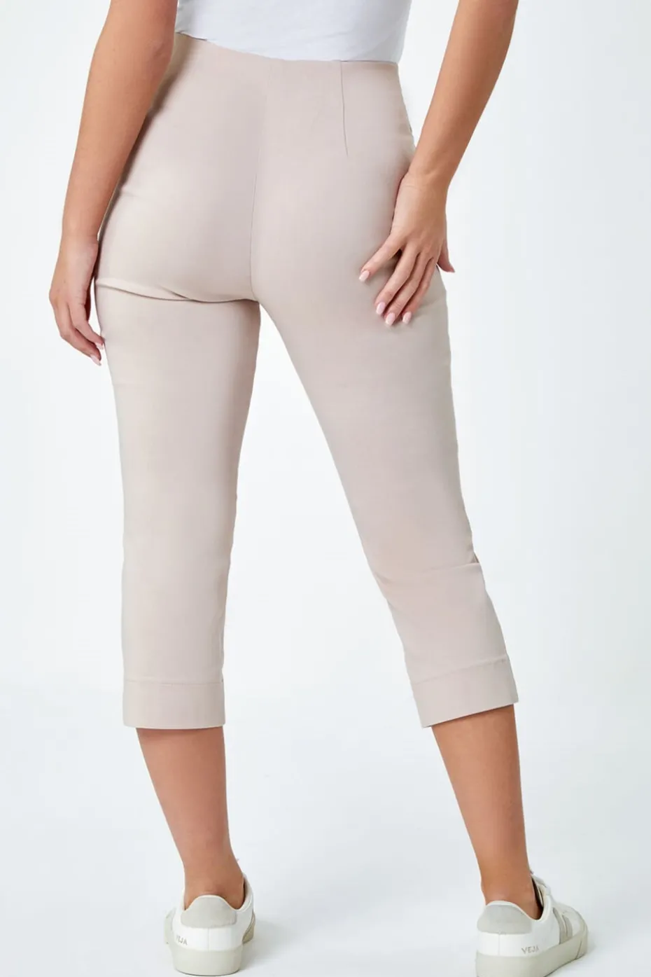 Roman Stone Petite Cropped Stretch Trousers