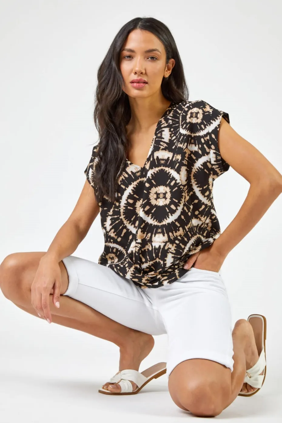 Roman White Essential Stretch Knee Length Shorts