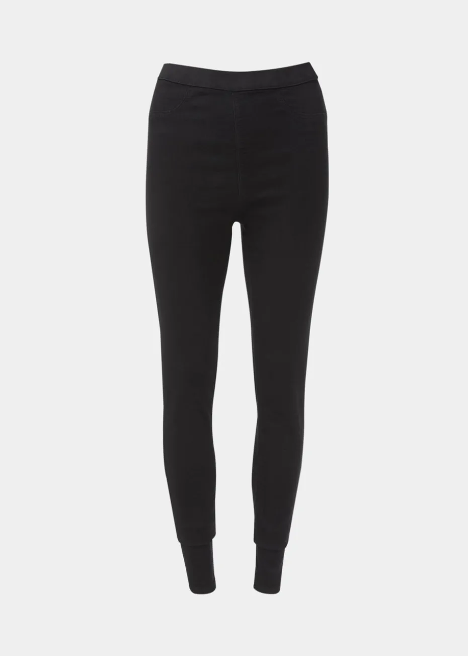 Rosie Black Pull On Jeggings (Long Length)