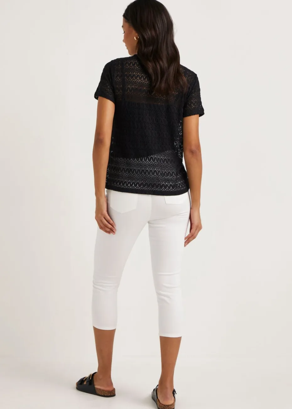 Rosie White Cropped Pull On Jeggings