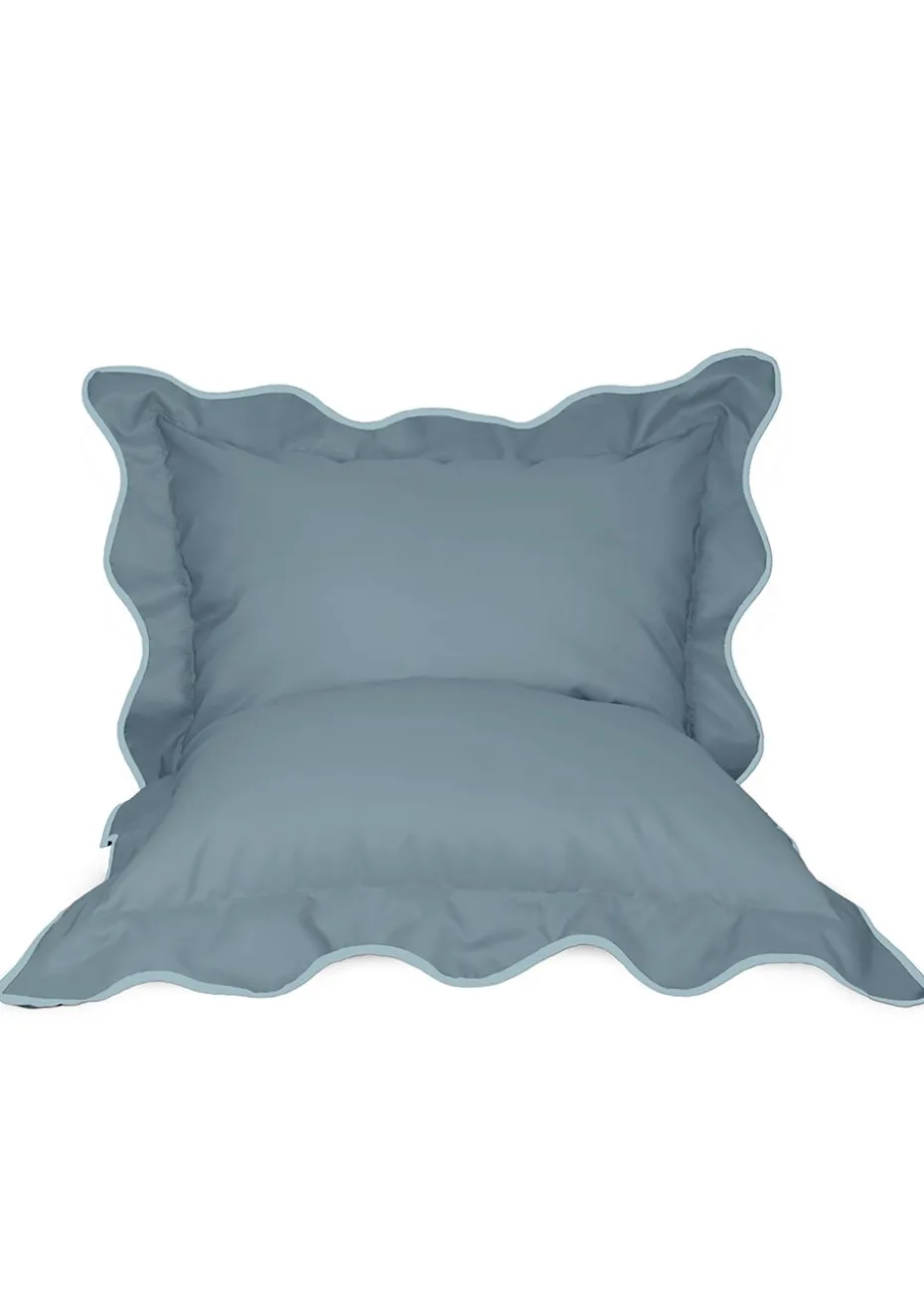 rucomfy Indoor/Outdoor Giant Scalloped Squashy Squarbie Seafoam Blue Beanbag