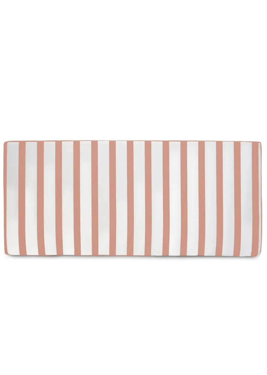 rucomfy Indoor/Outdoor Striped Double Bench Dusky Pink Seatpad