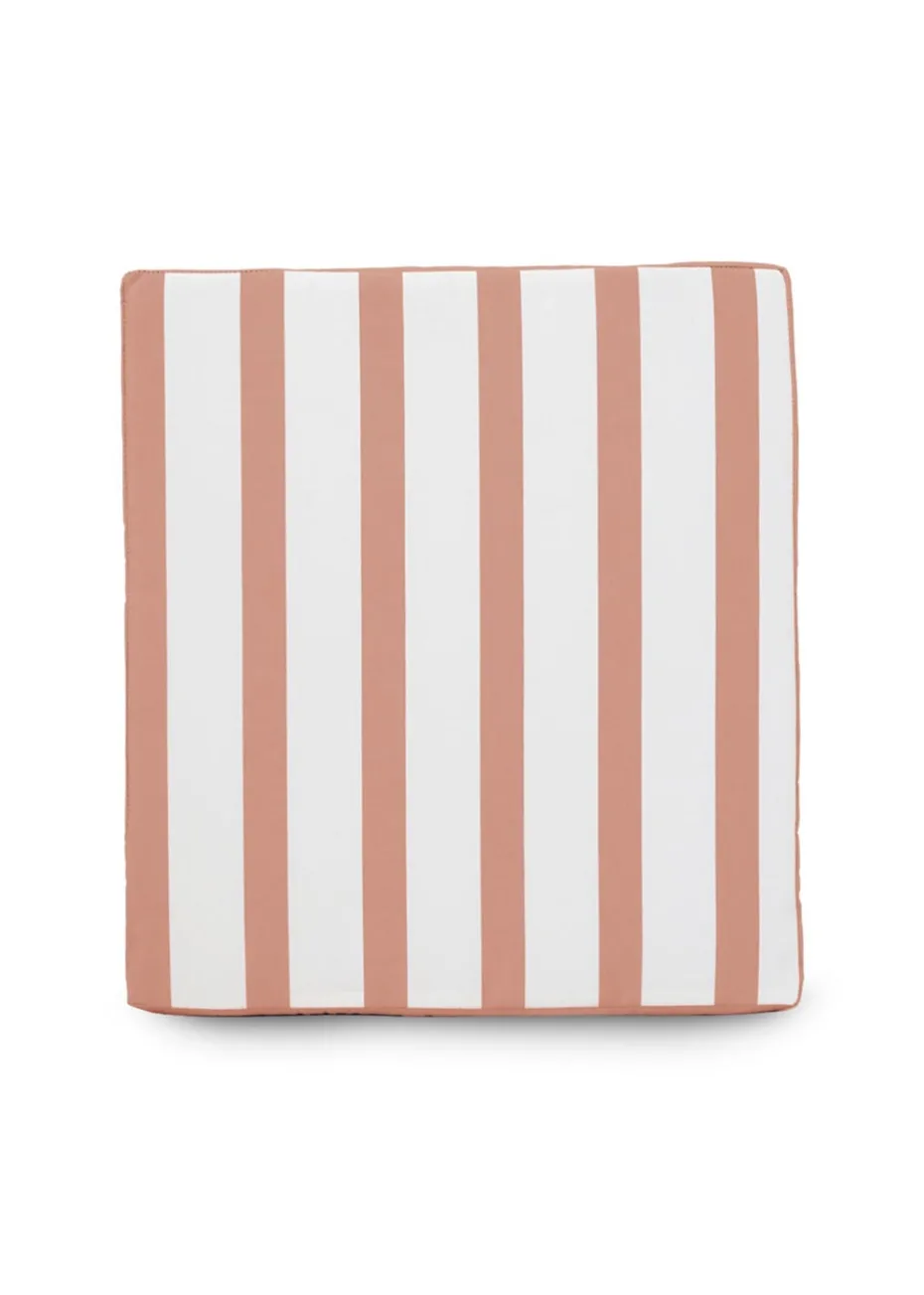 rucomfy Indoor/Outdoor Striped Single Bench Dusky Pink Seatpad