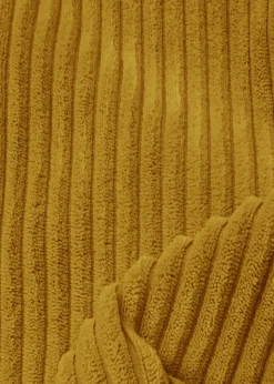rucomfy Jumbo Cord Cube Mustard Beanbag