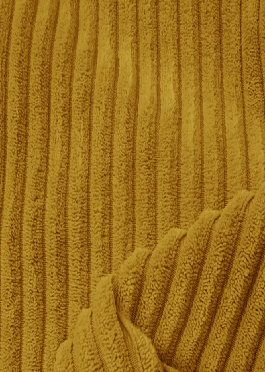 rucomfy Jumbo Cord Cube Mustard Beanbag