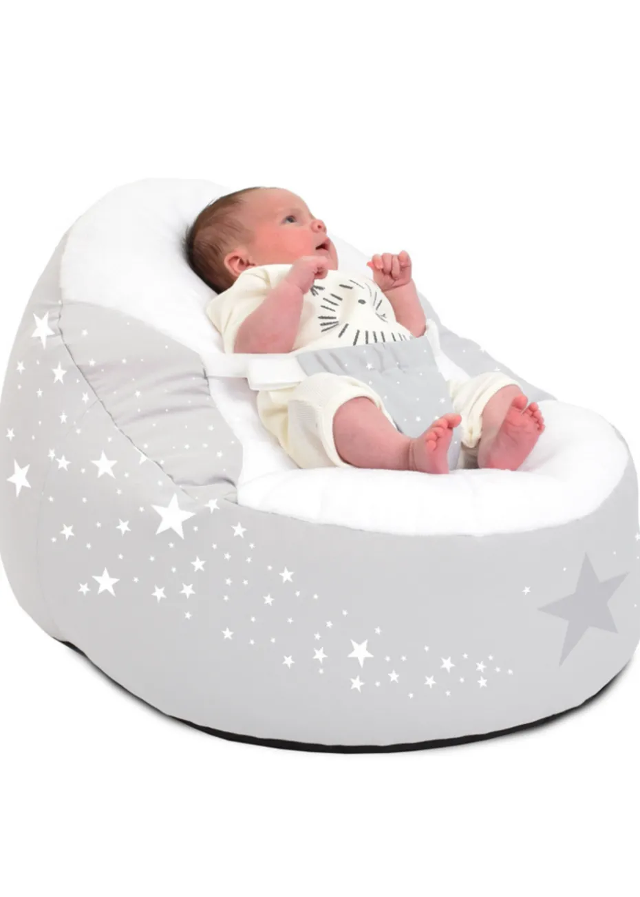 rucomfy Printed Wish Upon A Star Grey Baby Beanbag
