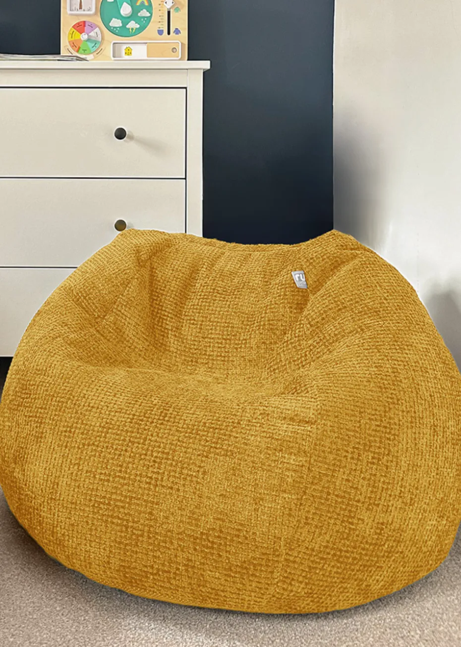 rucomfy Waffle Kids Slouchbag Mustard Beanbag