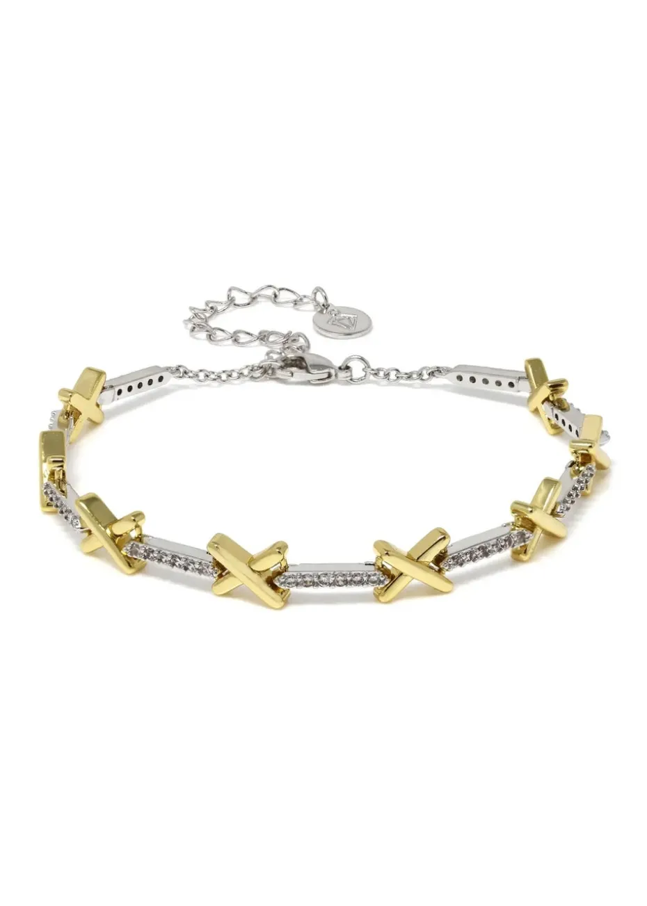 Say It With Gold Kiss Tennis Bracelet