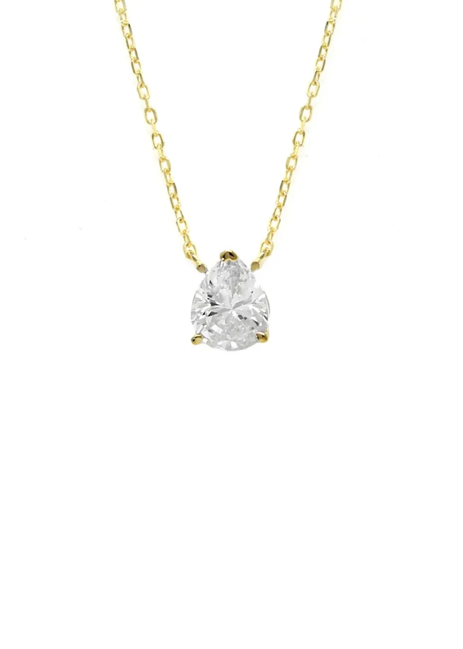 Say It With Gold Pear Necklace