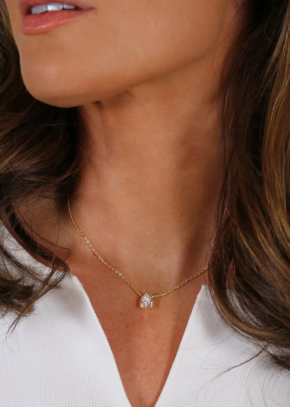 Say It With Gold Pear Necklace