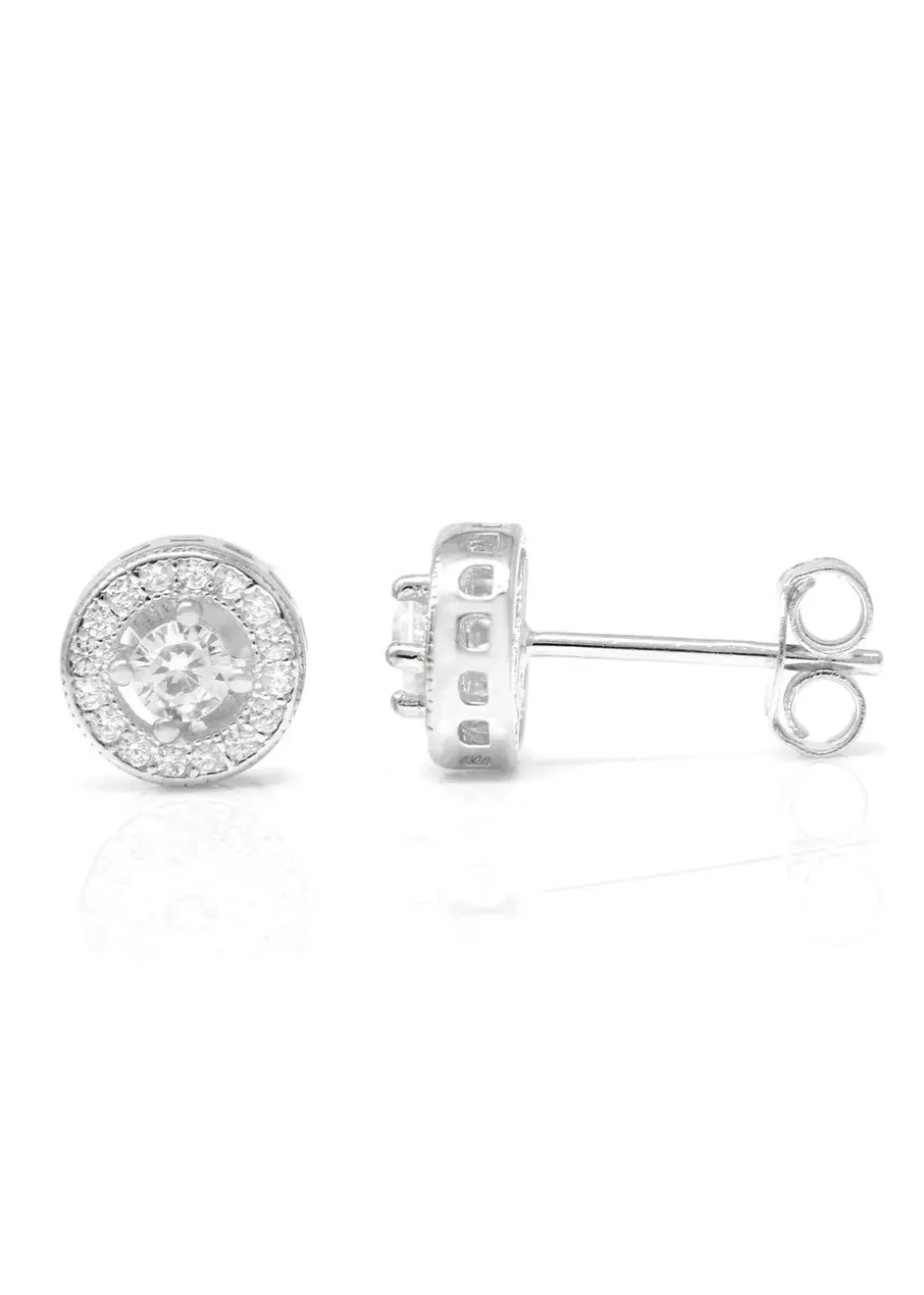 Say It With Silver Halo Earrings