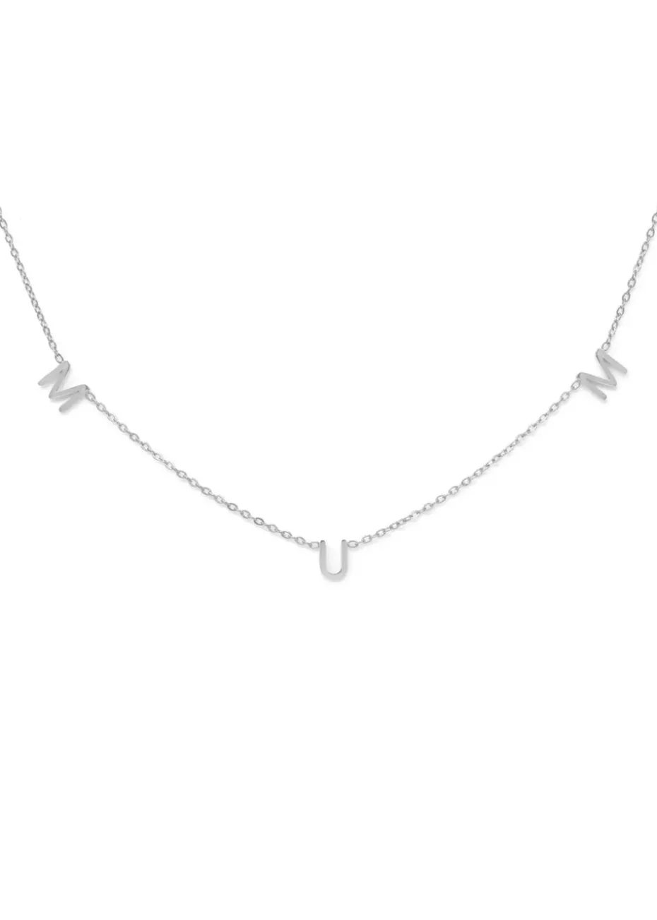 Say It With Silver Mum Necklace
