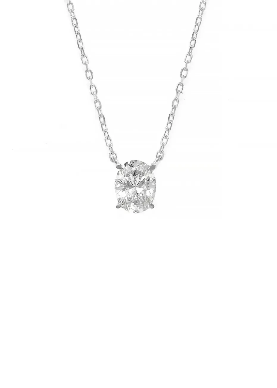 Say It With Silver Oval Necklace