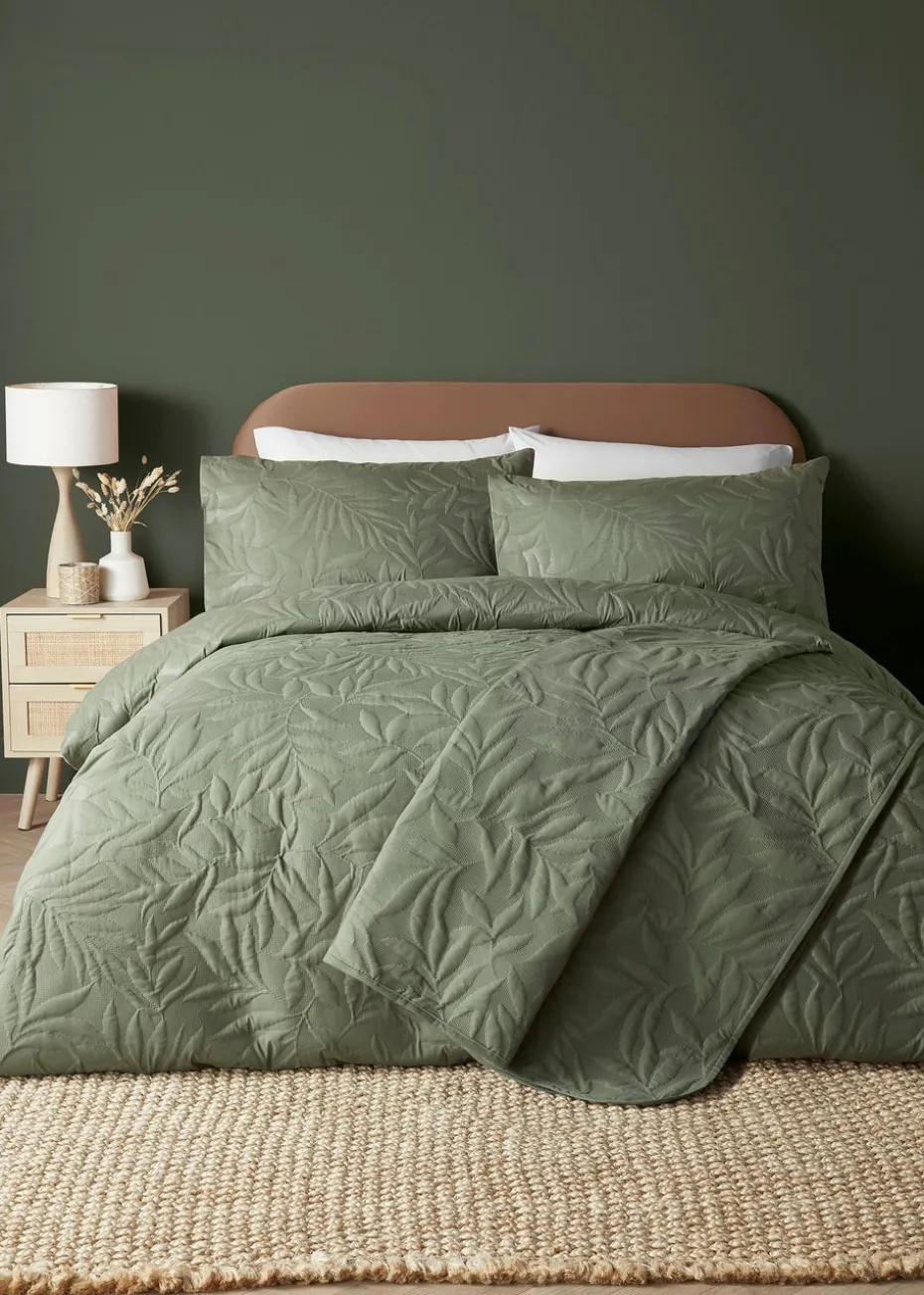Serene Luana Dark Green Peach Finish Duvet Cover Set