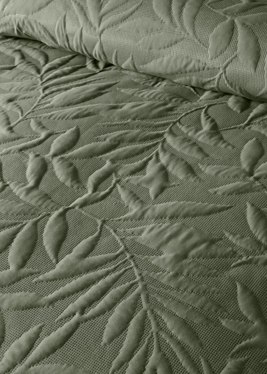 Serene Luana Dark Green Peach Finish Duvet Cover Set