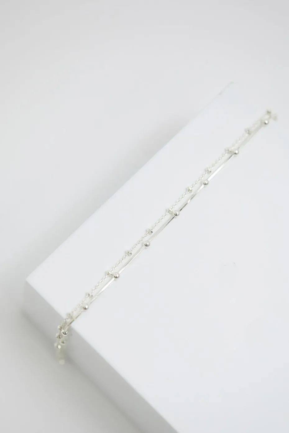 Simply Silver Sterling Silver 925 Polished Double Row Ball Chain Bracelet