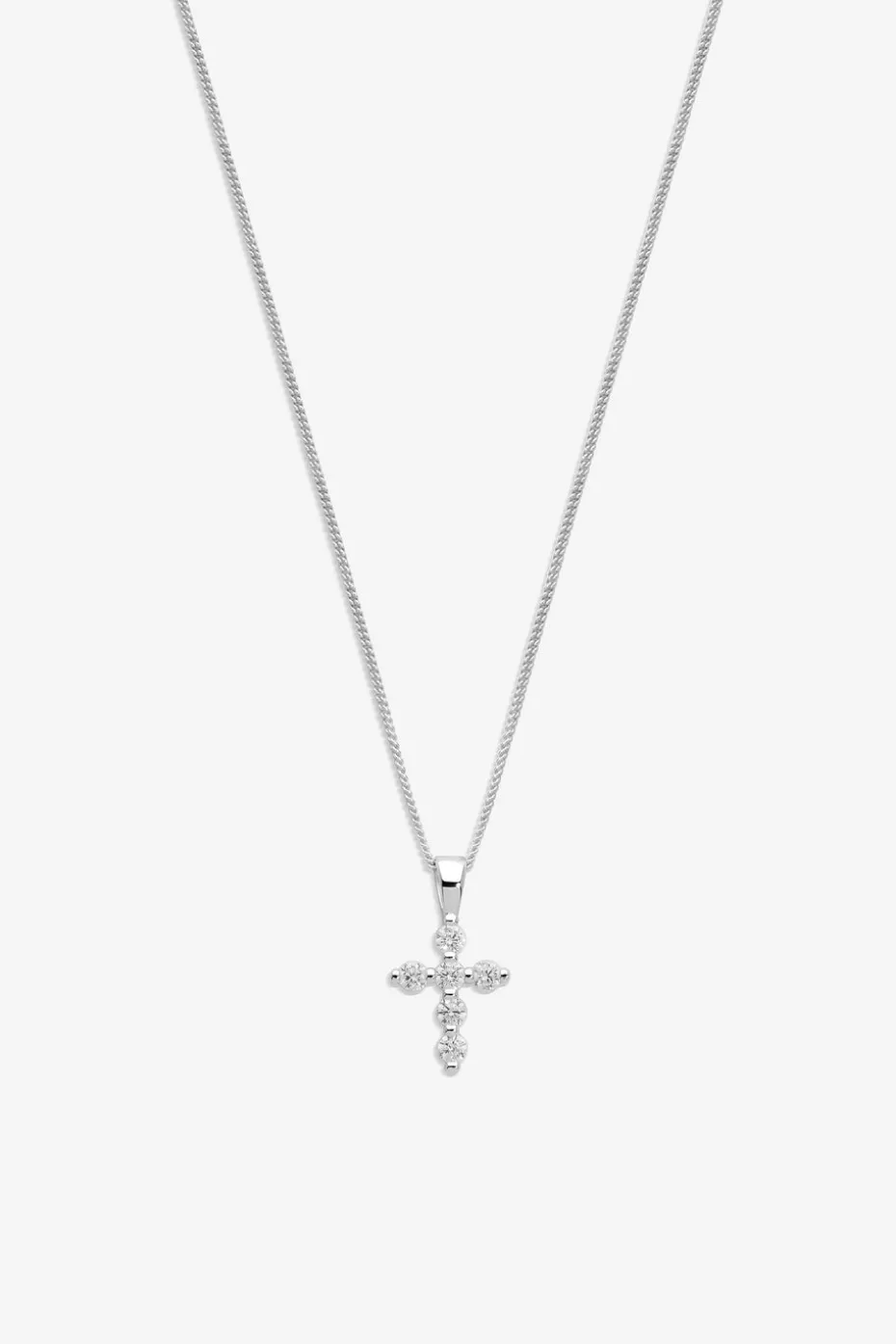 Simply Silver Sterling Silver 925 Cubic Zirconia Mini Cross Pendant