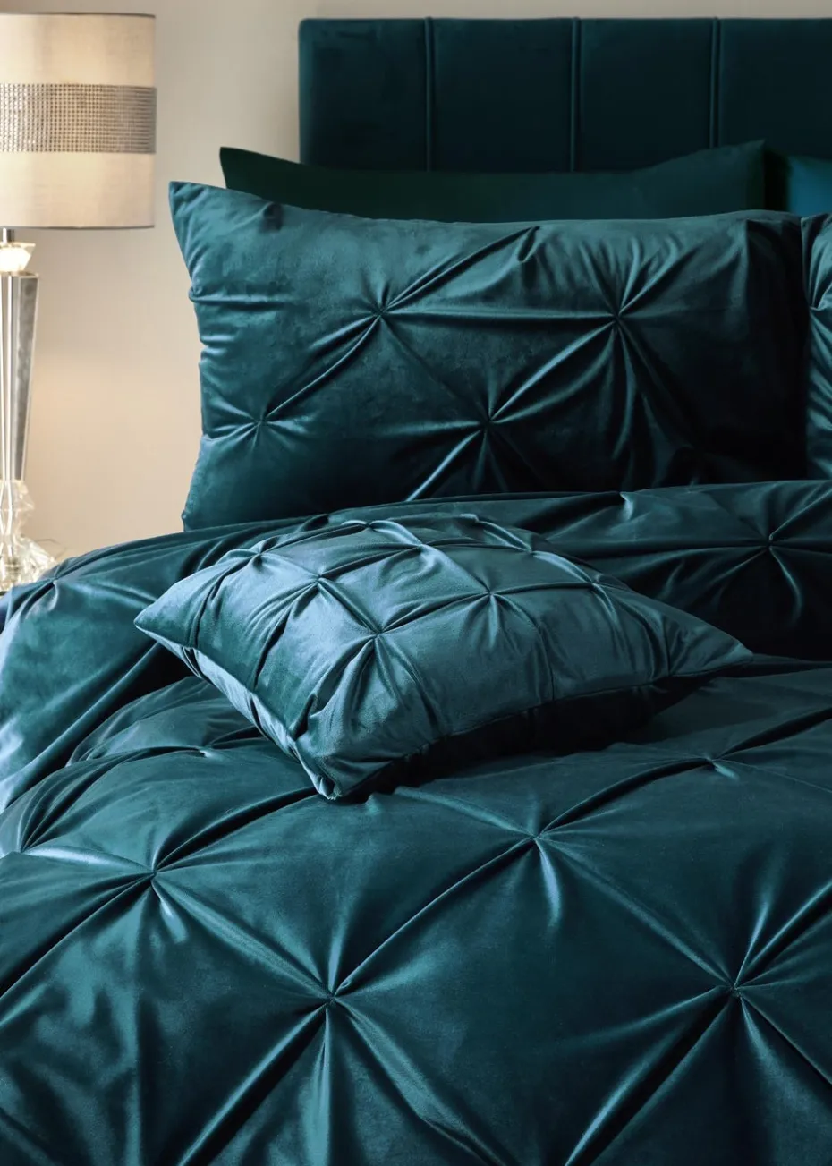 Soiree Mira Velvet Blue Duvet Cover Set