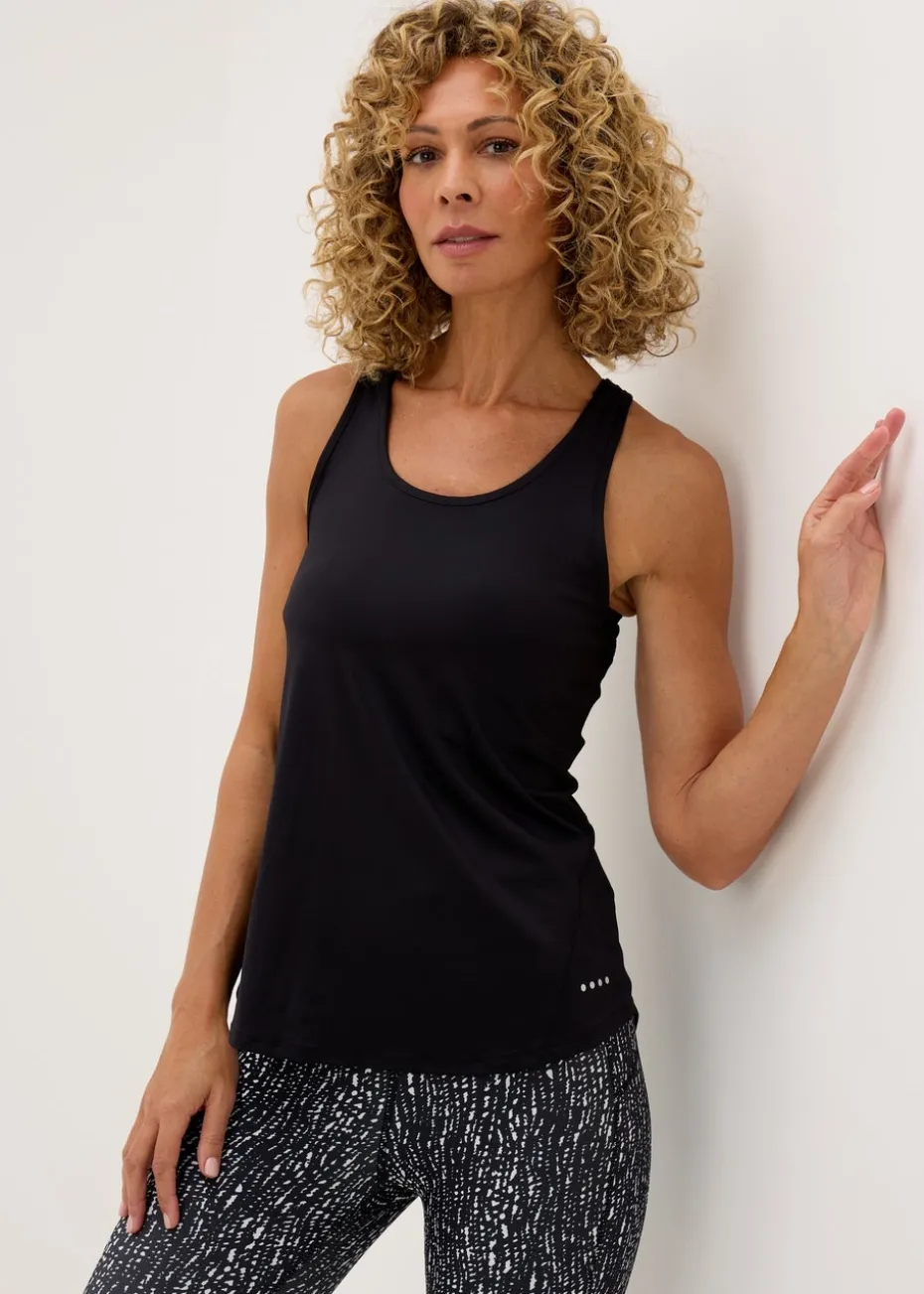 Souluxe Black Mesh Sports Vest Top